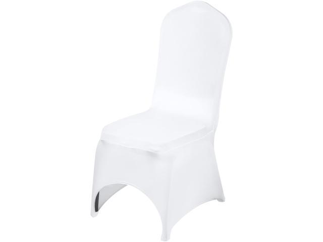 VEVOR Universal 100 Pcs Polyester Spandex Wedding Chair Covers Arched Front White