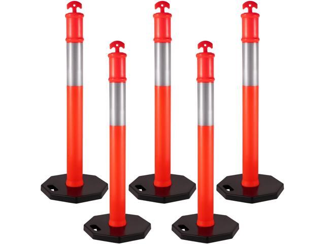 VEVOR Traffic Cones / 44' Delineator Cones/posts, Box Of 5 Posts, With 11lb Base