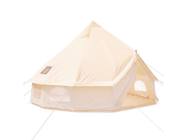 4 Season3 M/9.8ft Waterproof Cotton Canvas Bell Tent With Zipped Ground Sheet