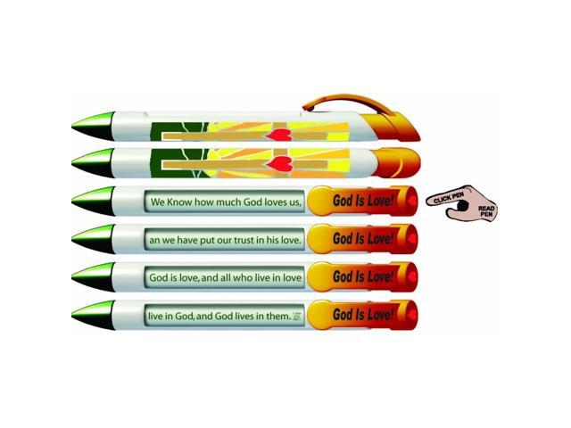 Greeting Pen God is Love Scripture Pens, Scripture Verses with Rotating Messages, 6 Pen Set (36052)