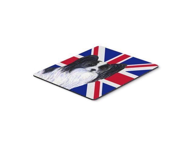 Caroline's Treasures Papillon with English Union Jack British Flag Mouse Pad/Hot Pad/Trivet (SS4947MP)