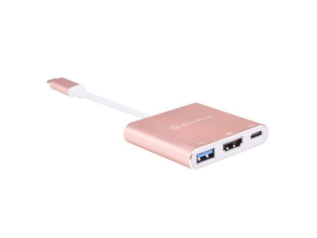 SilverStone Technology Usb Type-C Multi-purpose Hub with USB Type-A, USB Type-C, and HDMI, Pink (EP08P)
