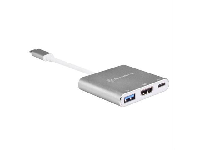 SilverStone Technology Usb Type-C Multi-purpose Hub with USB Type-A, USB Type-C, and HDMI, Charcoal Gray (EP08C)