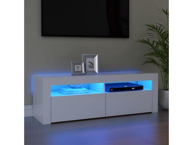 vidaXL TV Cabinet with LED Lights White 47.2'x13.8'x15.7'