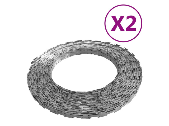 vidaXL BTO-22 NATO Razor Wires 2 pcs 328.1' Steel