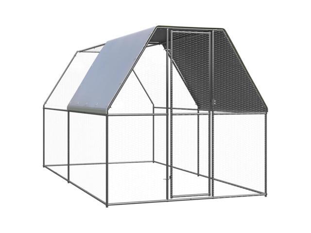 vidaXL Outdoor Chicken Cage 6.6'x13.1'x6.6' Galvanized Steel