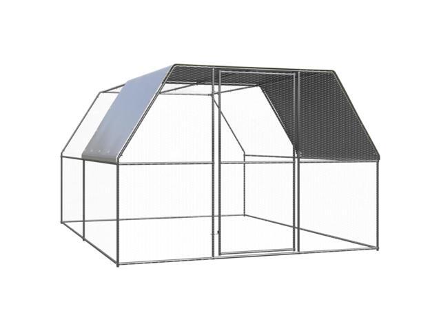 vidaXL Outdoor Chicken Cage 9.8'x13.1'x6.6' Galvanized Steel