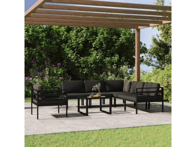 Photos - Display Cabinet / Bookcase VidaXL 7 Piece Patio Lounge Set with Cushions Aluminum Anthracite 3107795 