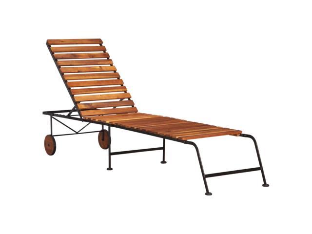 Photos - Display Cabinet / Bookcase VidaXL Sun Lounger with Steel Legs Solid Wood Acacia 316838 