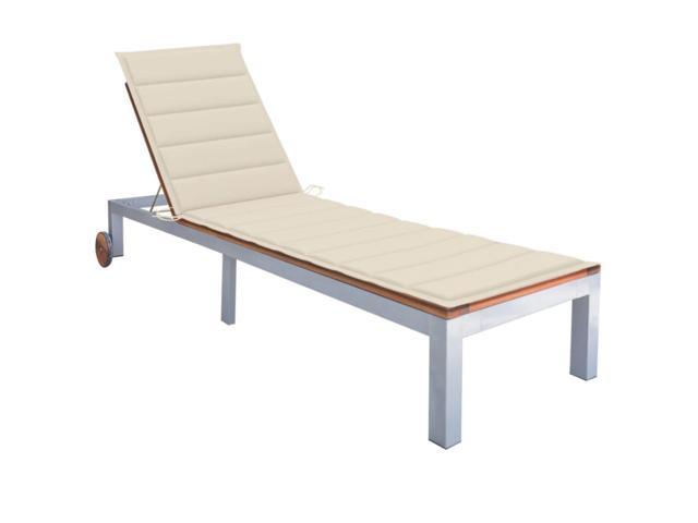 Photos - Display Cabinet / Bookcase VidaXL Sun Lounger with Cushion Solid Acacia Wood and Galvanized Steel 306 