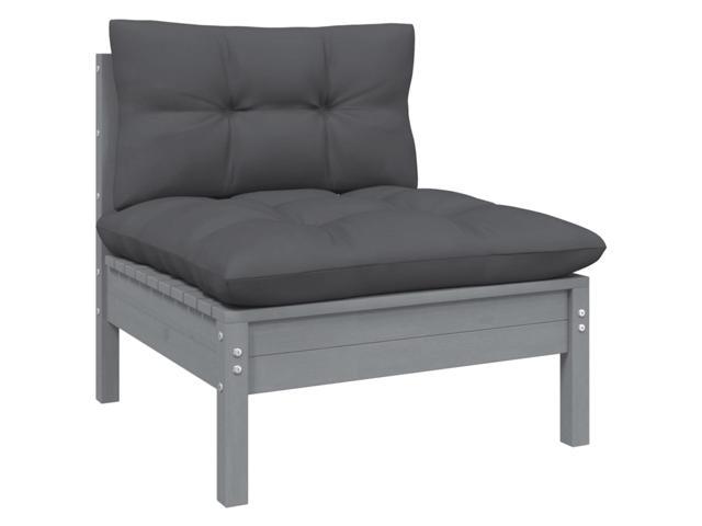 Photos - Sofa VidaXL Patio Middle  with Anthracite Cushions Gray Solid Pinewood 8066 