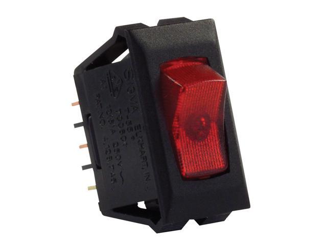 JR Products 12515 Illuminated 120V On/Off Switch - Red/Black