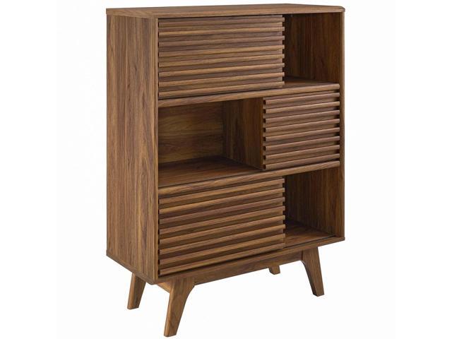Render Three-Tier Display Storage Cabinet Stand Walnut