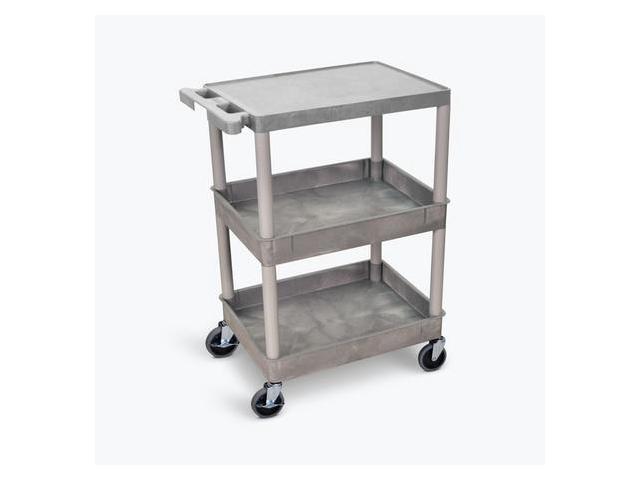 Photos - Display Cabinet / Bookcase Luxor 3 Shelf Gray Tub Cart STC211-G 