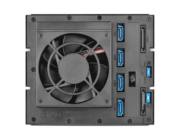 Three 5.25' device bay to four 3.5' SAS-12G / SATA 6Gbit/s trayless hot-swap cage