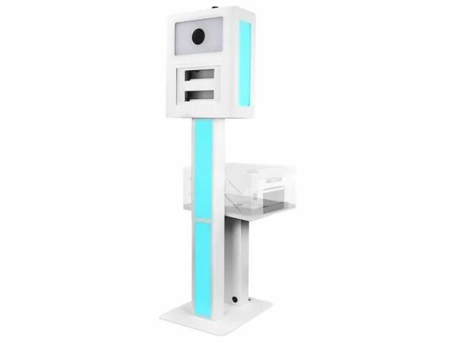 NEW MAJESTIC PHOTO BOOTH KIOSK/PRINTER STAND (NO PRINTER COVER), INCLUDES BUILT-IN MODELING / STROBE LED