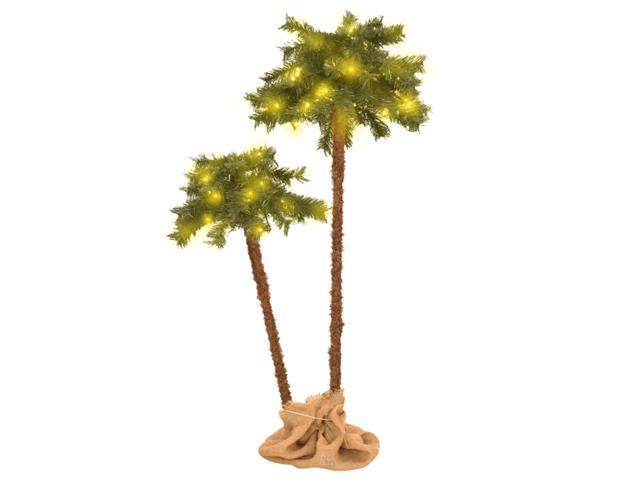 Photos - Display Cabinet / Bookcase VidaXL Artificial Double Palm Tree with LEDs 35.4' & 59.1' 347636 