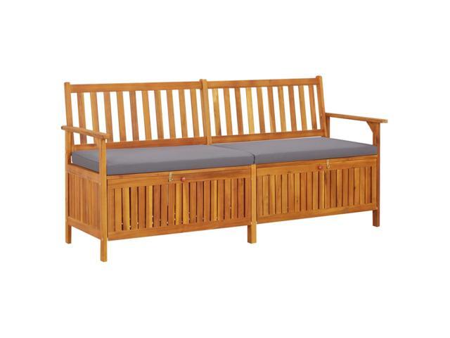 vidaXL Storage Bench with Cushion 66.9&#39; Solid Wood Acacia