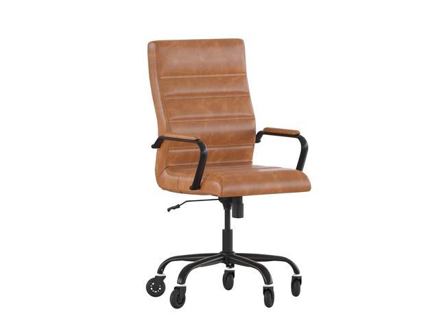 Photos - Display Cabinet / Bookcase Flash Furniture Whitney High Back Brown LeatherSoft Executive Swivel Office Chair with Bla 