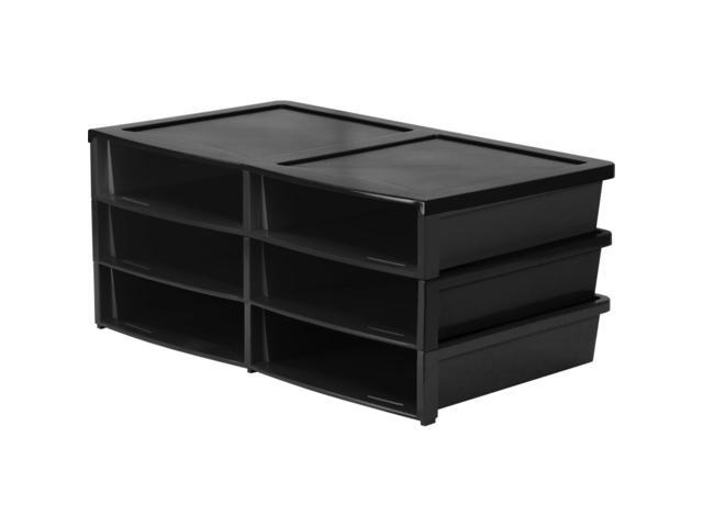 Quick Stack Literature Sorter, 6 Compartments, Black