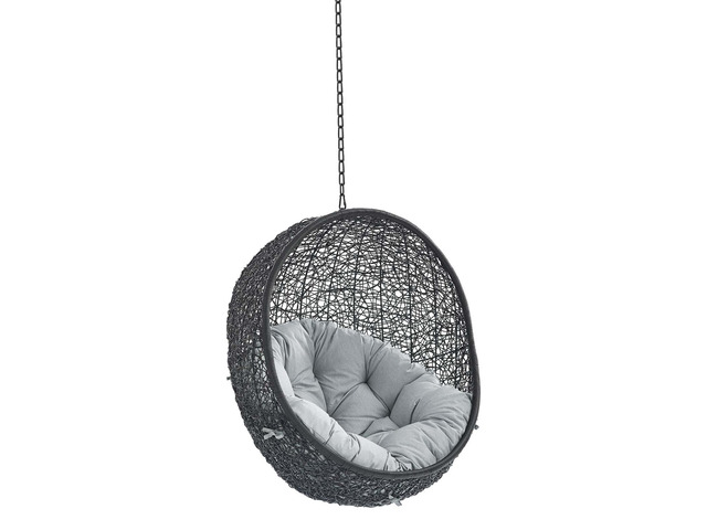 Encase Sunbrella Fabric Swing Outdoor Patio Lounge Chair Without Stand Black Gray