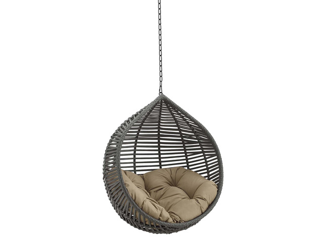 Garner Teardrop Outdoor Patio Swing Chair Without Stand Gray Mocha