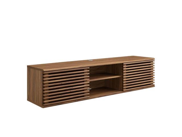 Render 60' Wall-Mount Media Console TV Stand Walnut