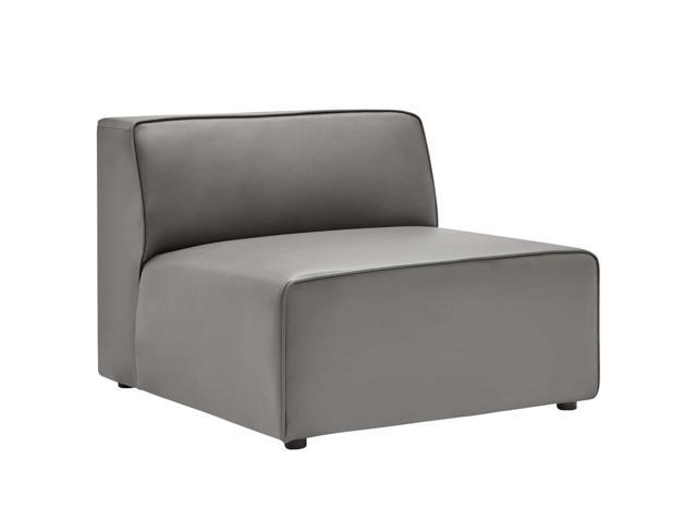 Mingle Vegan Leather Armless Chair Gray
