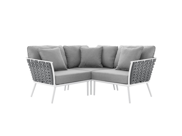 Stance Outdoor Patio Aluminum Small Sectional Sofa