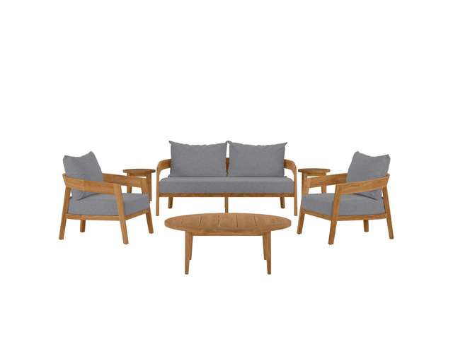 Brisbane 6-Piece Teak Wood Outdoor Patio Outdoor Patio Set