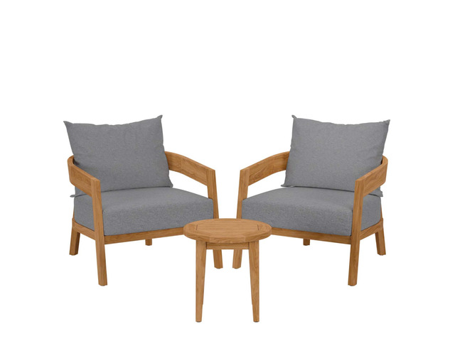 Brisbane 3-Piece Teak Wood Outdoor Patio Outdoor Patio Set
