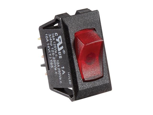 RV Designer Collection S247 Rocker Switch 10A Black W/Red