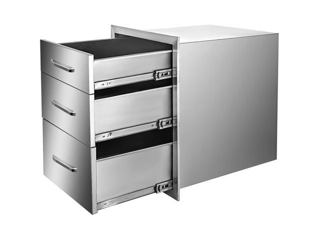 Usa Bbq Island-outdoor Kitchen All 201stainless Steel 3-drawer Set 3dr
