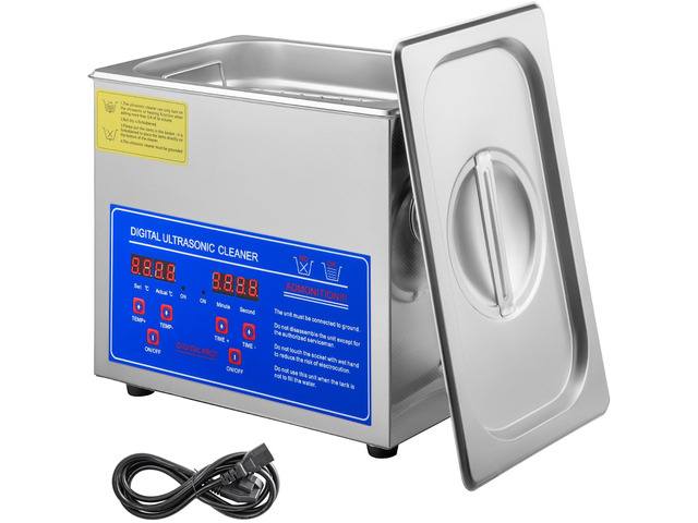 VEVOR Industry Ultrasonic Cleaner 3L New Stainless Steel Heated Heater w/Timer