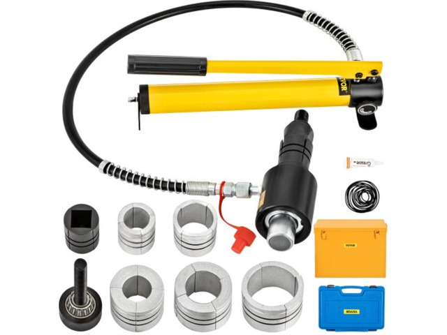 VEVOR Hydraulic Exhaust Pipe Expander, 1-5/8' to 4-1/4' size, 10 T Manual Hydraulic Pipe Stretcher w/4 Dies and 2 Storing Case for Copper, Aluminum...