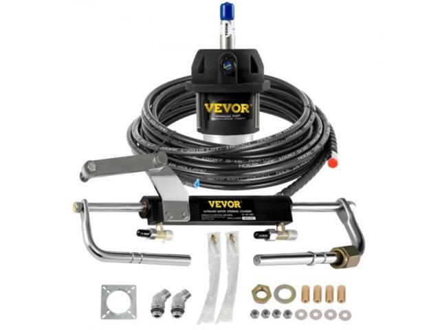 VEVOR Hydraulic Steering Kit 90HP Hydraulic Outboard Steering Kit with Helm Pump Cylinder Marine Steering System Kit
