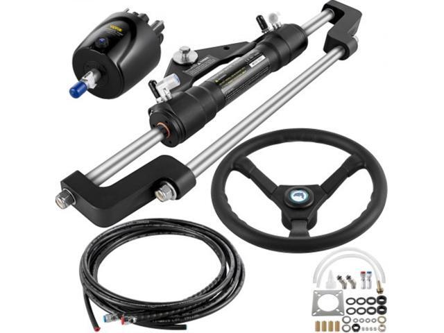 VEVOR Hydraulic Boat Steering Kit 300HP, Hydraulic Steering Kit Helm Pump, Hydraulic Outboard Steering Kit with 20 Feet Hydraulic Steering Hose for...