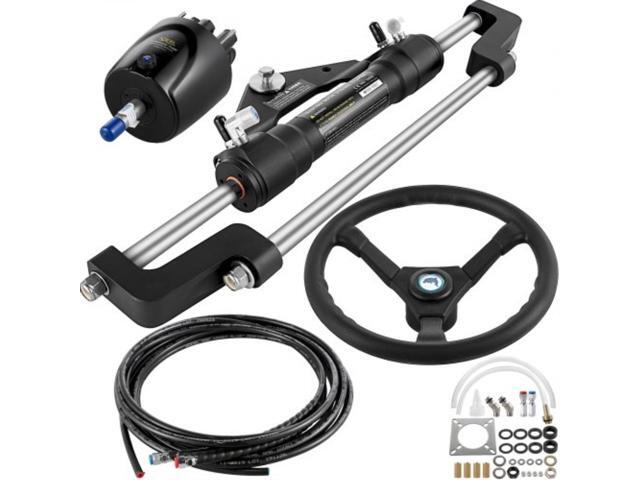 VEVOR Hydraulic Boat Steering Kit, 300HP Hydraulic Steering Kit Helm Pump,Hydraulic Outboard Steering Kit with 10 Feet Hydraulic Steering Hose for...