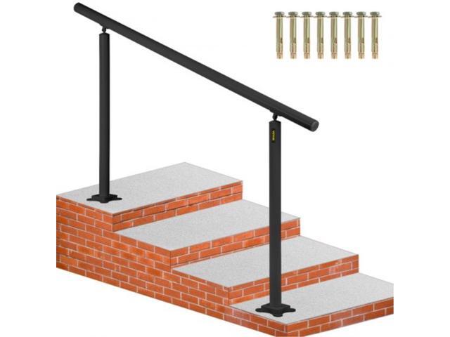 Outdoor Stair Railing Kit, 5 FT Handrails 0-5 Steps, Adjustable Angle Black Aluminum Stair Hand Rail for The Elderly, Handrails for Indoor &...