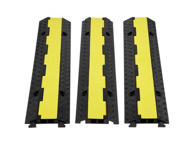 VEVOR 3 PCs Cable Protector Ramp 2 Channel 12000 lbs Load Wire Cable Cover Ramp
