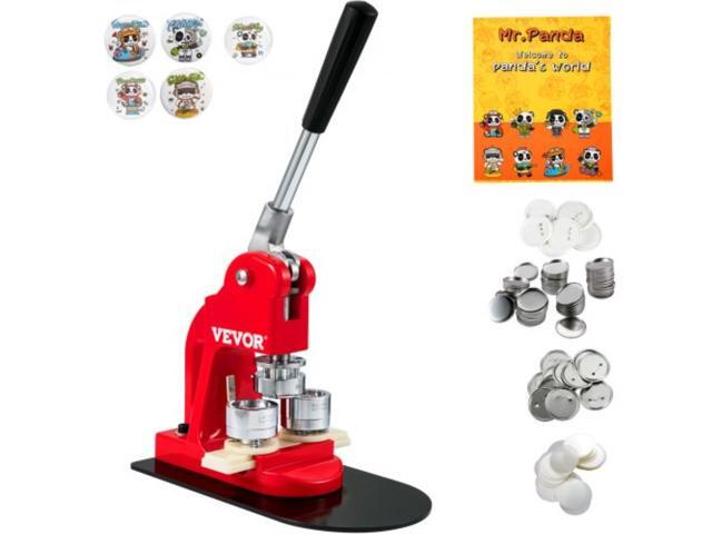 VEVOR Button Maker Machine Badge Pin Machine 1' 25 MM 500 Free Parts Press Kit