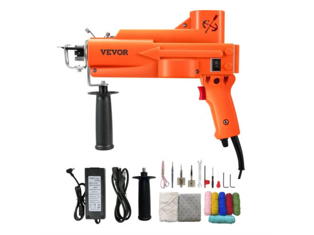 VEVOR Electric Carpet Tufting Machine Weaving Flocking Kit Cut Pile & Loop Pile