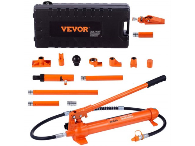12 Ton Porta Power Kit, Hydraulic Ram with Pump with 4.6 ft/1.4 m Oil Hose, Portable Hydraulic Jack with Storage Case for Automotive, Garage, Farm,...