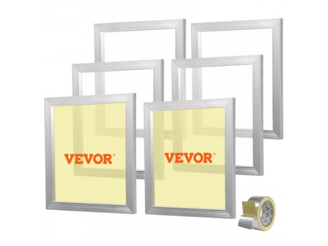 Screen Printing Kit, 6 Pieces Aluminum Silk Screen Printing Frames, 18x20inch Silk Screen Printing Frame with 160 Count Mesh, High Tension Nylon...