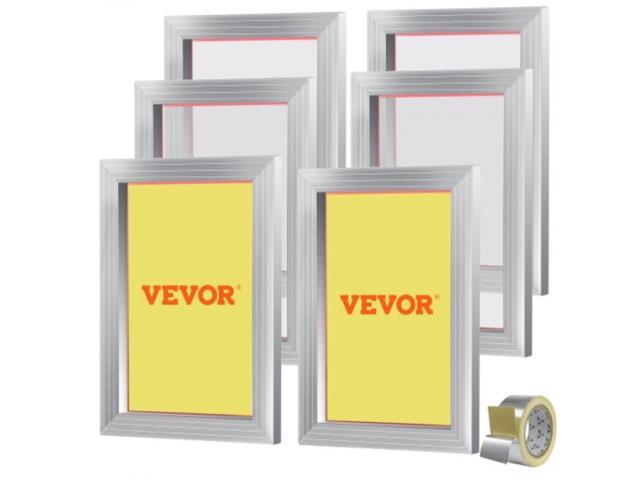 VEVOR Screen Printing Kit, 6 Pieces Aluminum Silk Screen Printing Frames, 10x14inch Silk Screen Printing Frame with 110 Count Mesh, High Tension.