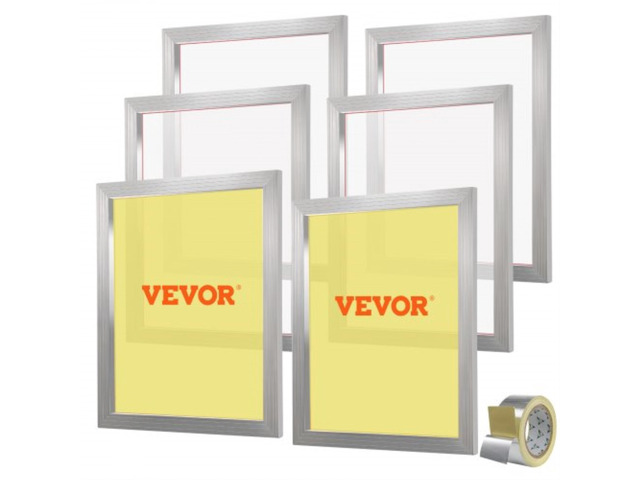 Screen Printing Kit, 6 Pieces Aluminum Silk Screen Printing Frames, 20x24inch Silk Screen Printing Frame with 160 Count Mesh, High Tension Nylon...