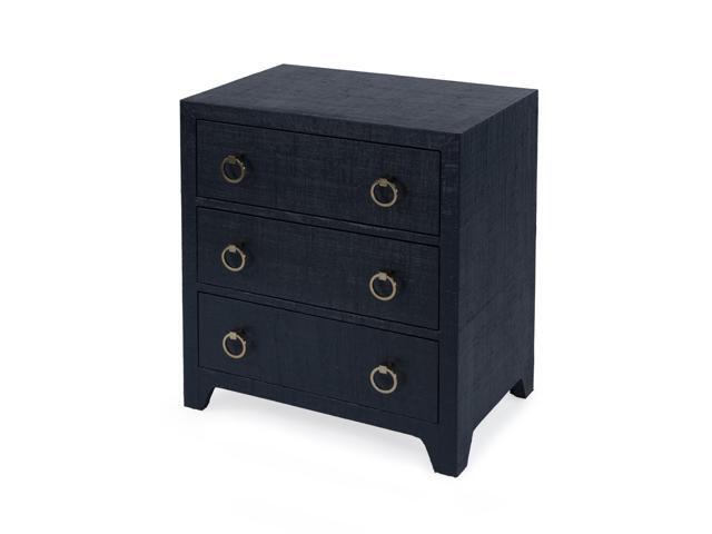 Butler Specialty Company, Bar Harbor Raffia 3 Drawer Chest, Navy Blue