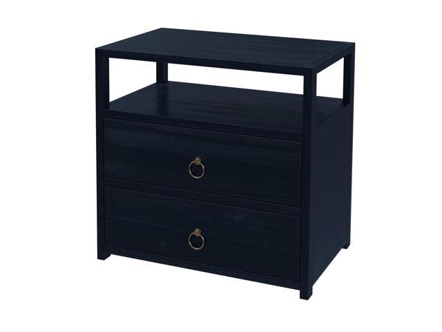 Butler Specialty Company Lark 2 Drawer Wide Nightstand, Navy Blue