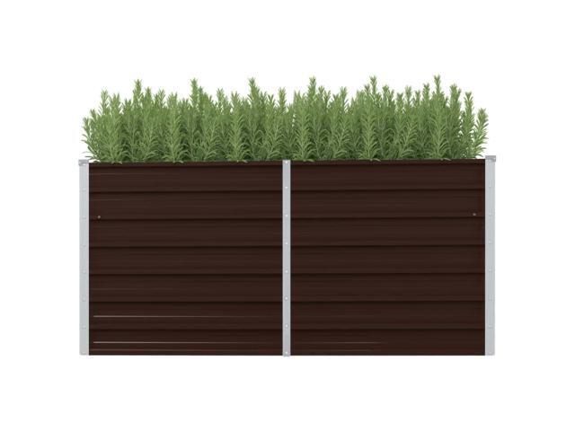 vidaXL Garden Raised Bed Brown 63'x15.7'x30.3' Galvanized Steel