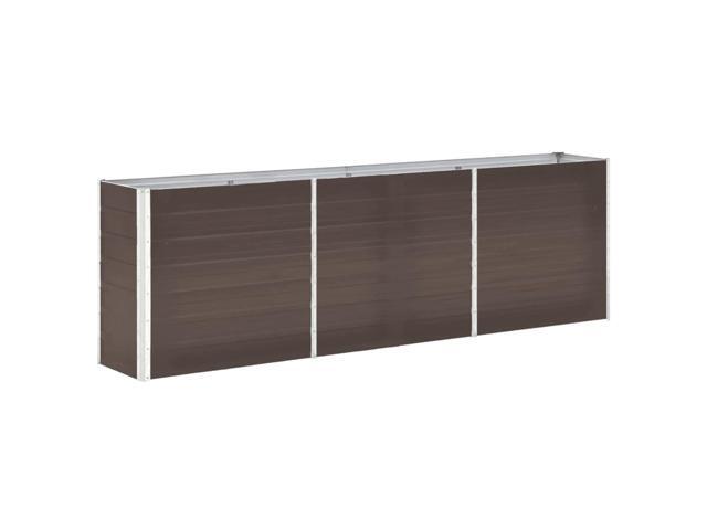 vidaXL Garden Raised Bed Galvanized Steel 94.5'x15.7'x30.3' Brown